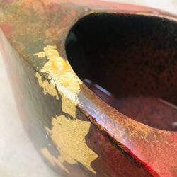 ゴールドホイルゴージャスな赤い花の花瓶陶器ハウスウォーミングギフト新しいホームギフト注文[数量限定] 2枚目の画像