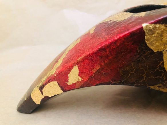 ゴールドホイルゴージャスな赤い花の花瓶陶器ハウスウォーミングギフト新しいホームギフト注文[数量限定] 5枚目の画像