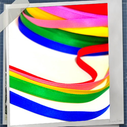 カラフル5色　片面サテンリボン6㎜　各6m1セット 1枚目の画像