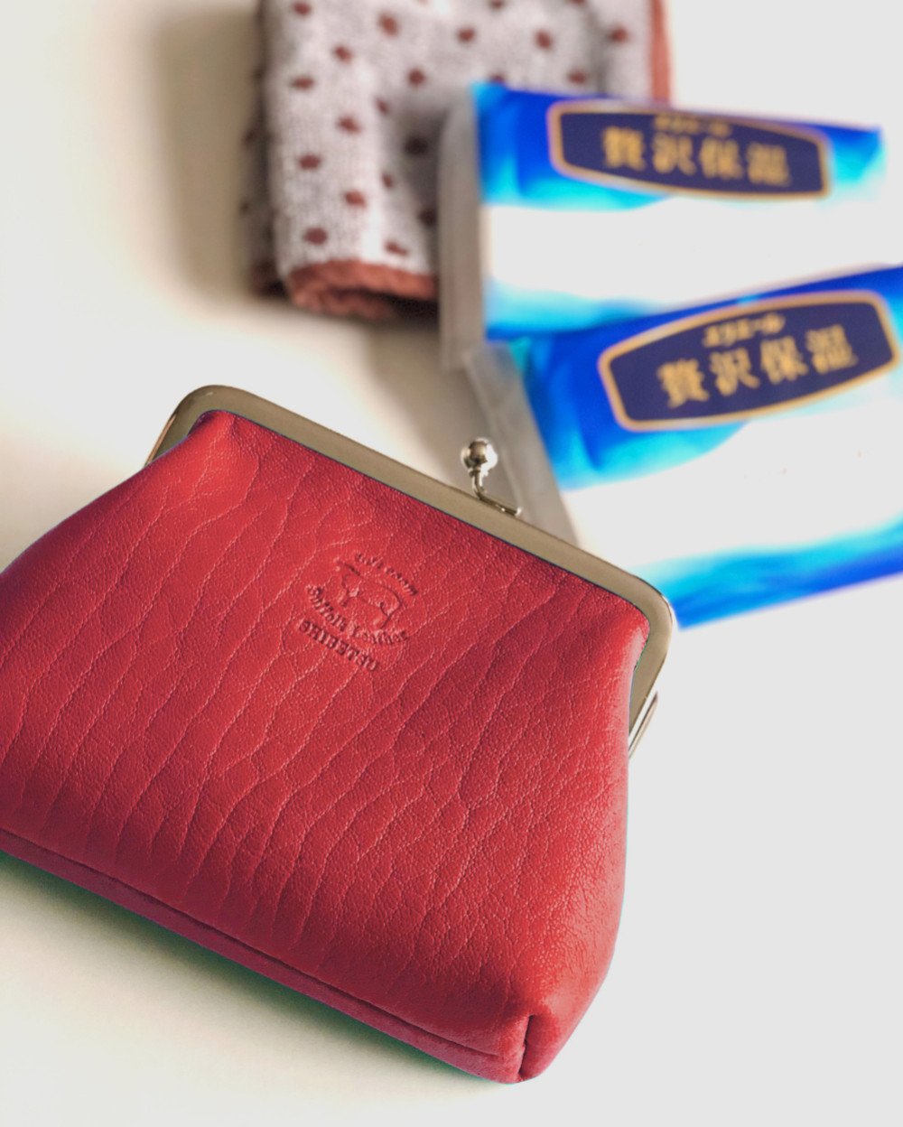 北海道の羊革〈サフォークレザー〉「がま口　L」