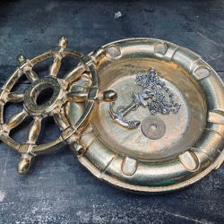 真鍮鋳物 舵輪（ダリン）型トレー 5枚目の画像