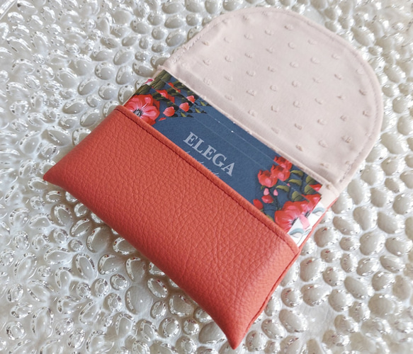 【フェイクレザー×リバティ】おしゃれcardcase/miniwallet　#49 5枚目の画像