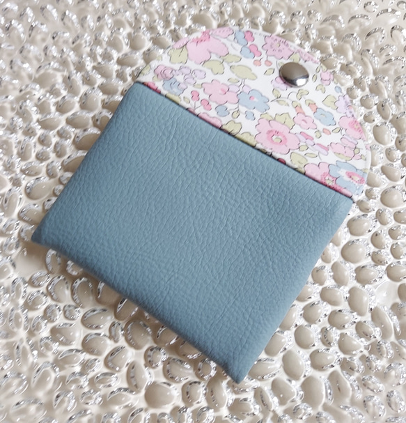 【フェイクレザー×リバティ】おしゃれcardcase/miniwallet　#37 3枚目の画像