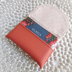 【フェイクレザー×リバティ】おしゃれcardcase/miniwallet　#37 5枚目の画像