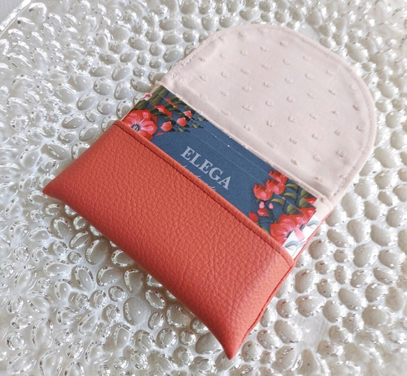 【フェイクレザー×リバティ】おしゃれcardcase/miniwallet　#37 5枚目の画像