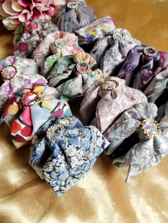 【sale】･hairaccessorie*:.｡..Liberty～フローティングフローラ～バンスクリップ 4枚目の画像