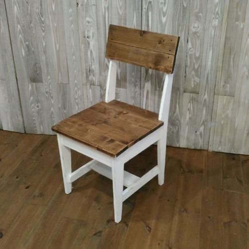 ツートンカラーの木製椅子（組み立てキット、完成品）受注生産品
