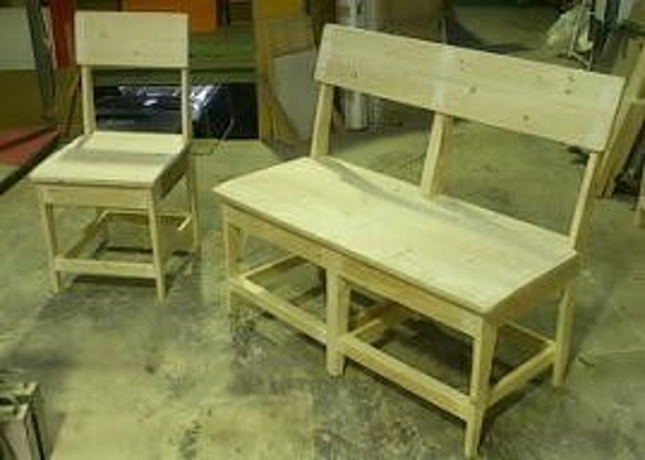 ツートンカラーの木製椅子（組み立てキット、完成品）受注生産品 7枚目の画像