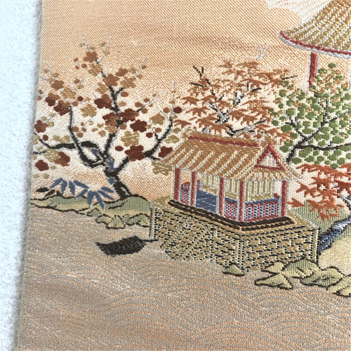帯のタペストリー 絵画風景文様 帯リメイク176 タペストリー