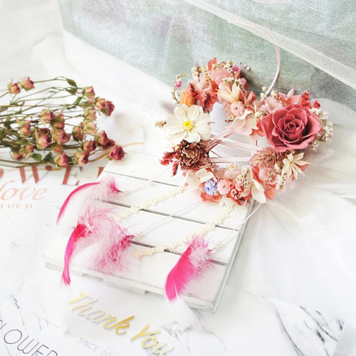 ドリームキャッチャー_ピンクバブル]ドリームキャッチャー/ドライ