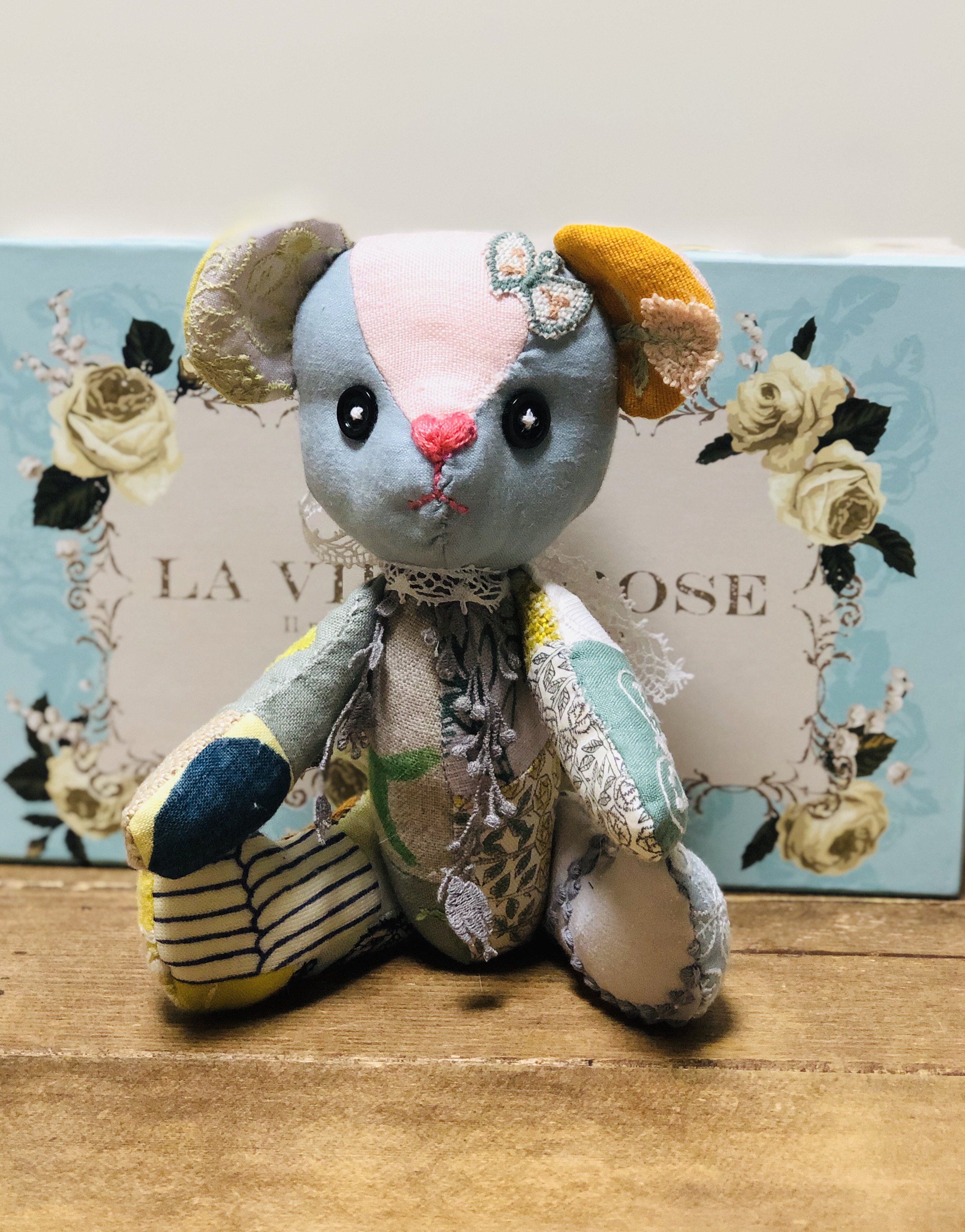 1点のみ ミナペルホネン ハンドメイド パッチワーク lovelyテディベア  