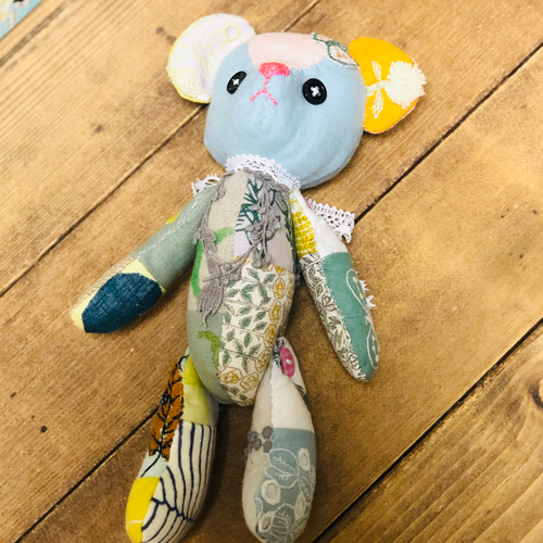 1点のみ ミナペルホネン ハンドメイド パッチワーク lovelyテディベア  