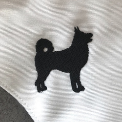 犬シルエット刺繍マスク ＊  柴犬　日本犬／抗菌・抗ウイルスマスク／立体マスク／Mサイズ／犬マスク／受注制作　 6枚目の画像