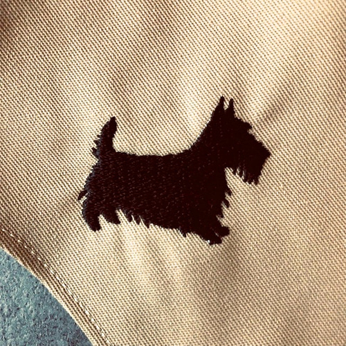 犬シルエット刺繍マスク ＊ スコティッシュテリア／抗菌・抗