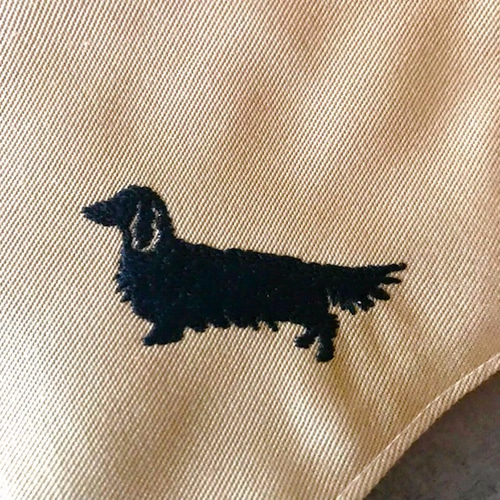 犬シルエット刺繍マスク ＊ ダックスフンド／抗菌立体マスク／Mサイズ