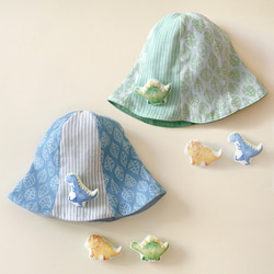 6片幼童雙面帽(含3隻恐龍) 第1張的照片