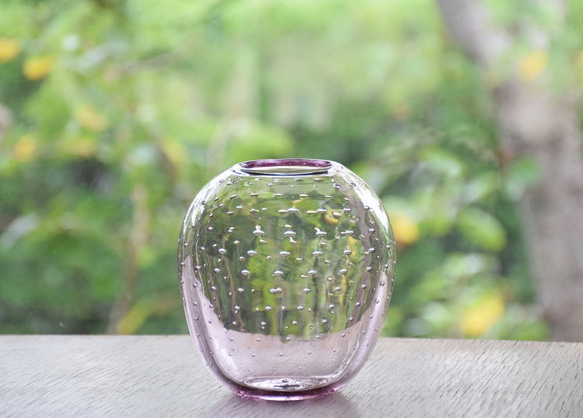 ぷつぷつ泡花瓶(まるピンク） 1枚目の画像