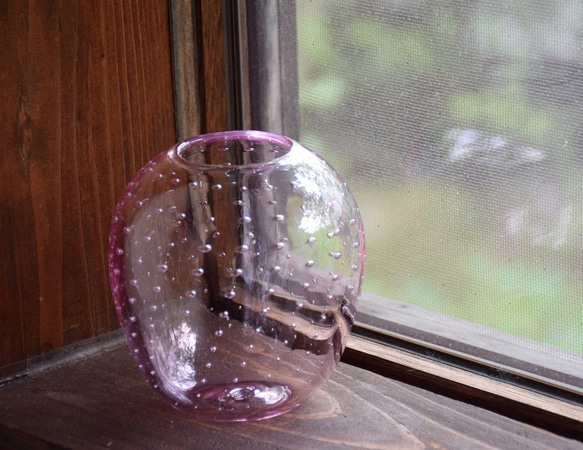 ぷつぷつ泡花瓶(まるピンク） 2枚目の画像