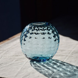 ワッフル丸花瓶～ターコイズブルー～ 1枚目の画像