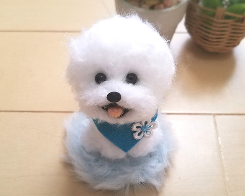 送料無料】羊毛フェルト ビションフリーゼ♡ 羊毛フェルト ♡ron