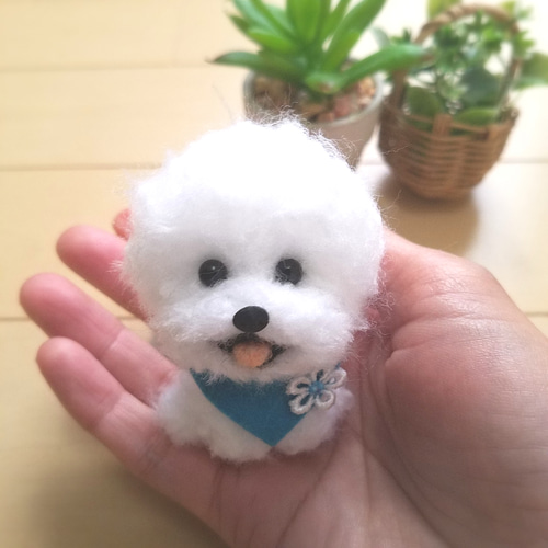 送料無料】羊毛フェルト ビションフリーゼ♡ 羊毛フェルト ♡ron