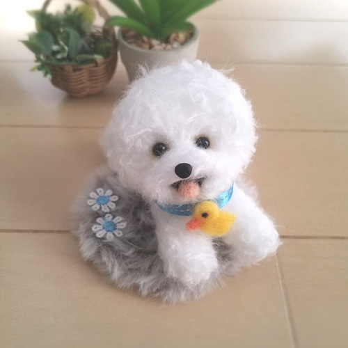 送料無料】羊毛フェルト ビションフリーゼ♡ 羊毛フェルト ♡ron