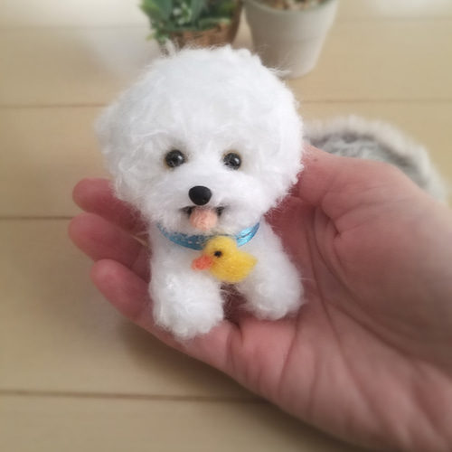 羊毛フェルト 犬 ビションフリーゼ 送料無料】羊毛フェルト ビションフリーゼ♡ 羊毛フェルト ♡ron