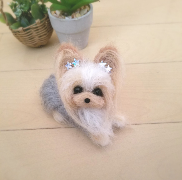 送料無料】羊毛フェルト ヨークシャーテリア♡ 羊毛フェルト ♡ron