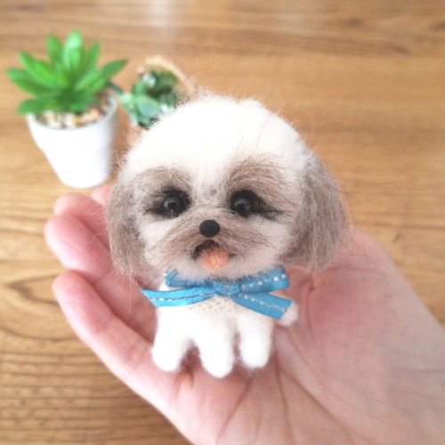 羊毛フェルト　シーズー 羊毛フェルト】シーズー②顔と頭の植毛制作風景 - YouTube