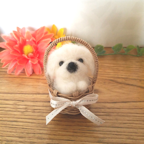 羊毛フェルト　ペキニーズ ペキニーズ犬マスコット 手のひらサイズ羊毛フェルト - おひさま