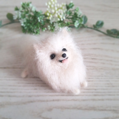 羊毛フェルト ポメラニアン 犬 ミニチュア インテリア 羊毛フェルト