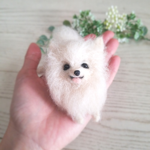 羊毛フェルト ポメラニアン 犬 ミニチュア インテリア 羊毛フェルト