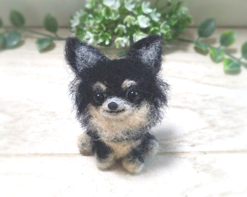 羊毛フェルト チワワ 　ブラックタン 羊毛フェルト チワワ ブラックタン 羊毛フェルト ♡ron♡ 通販 8076202