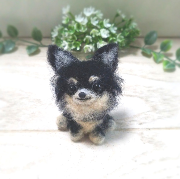 羊毛フェルト チワワ ブラックタン 羊毛フェルト ♡ron♡ 通販 8076202