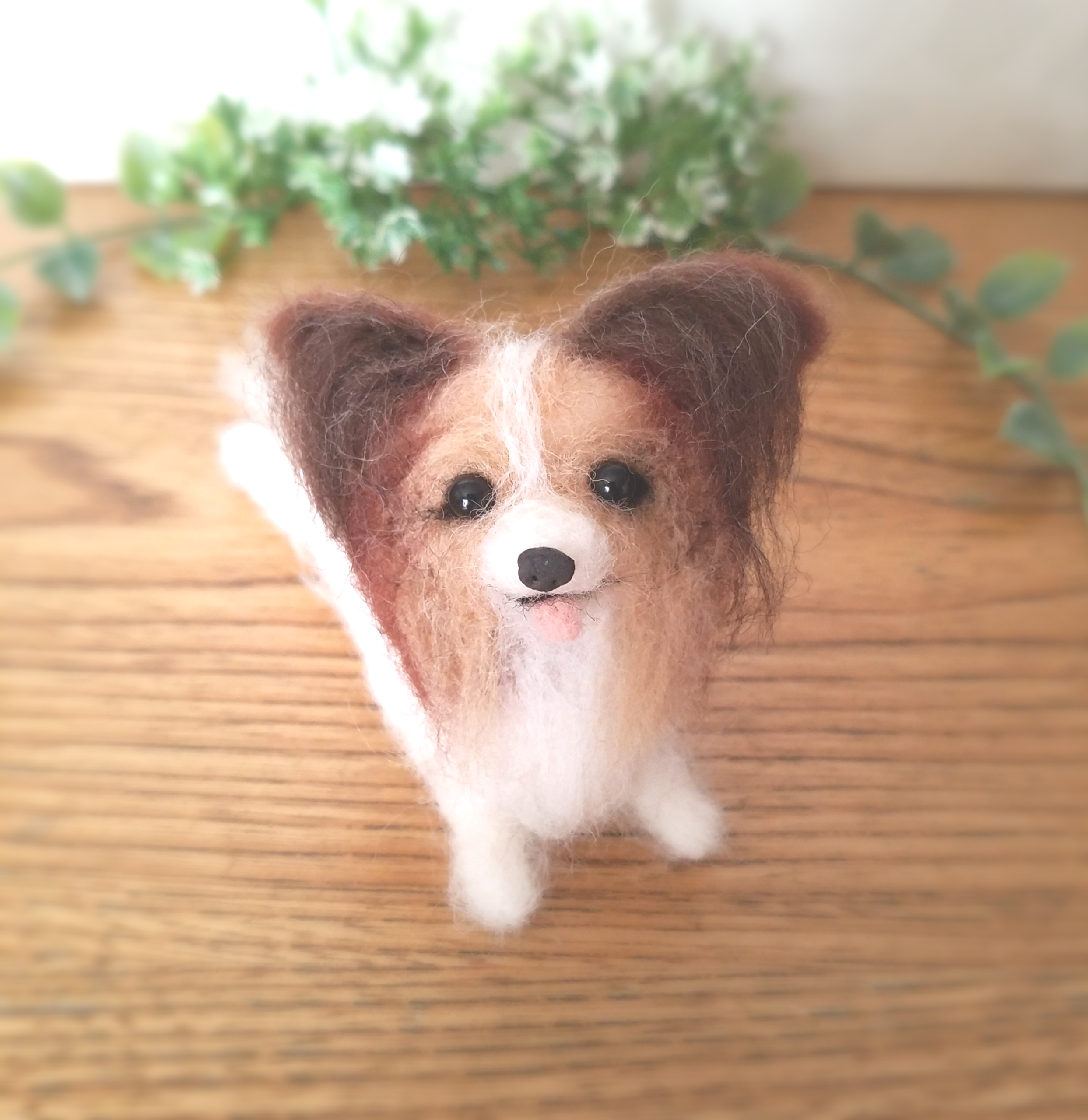 羊毛フェルト 犬【パピヨン*マルチーズ』ミックページ ハンドメイド