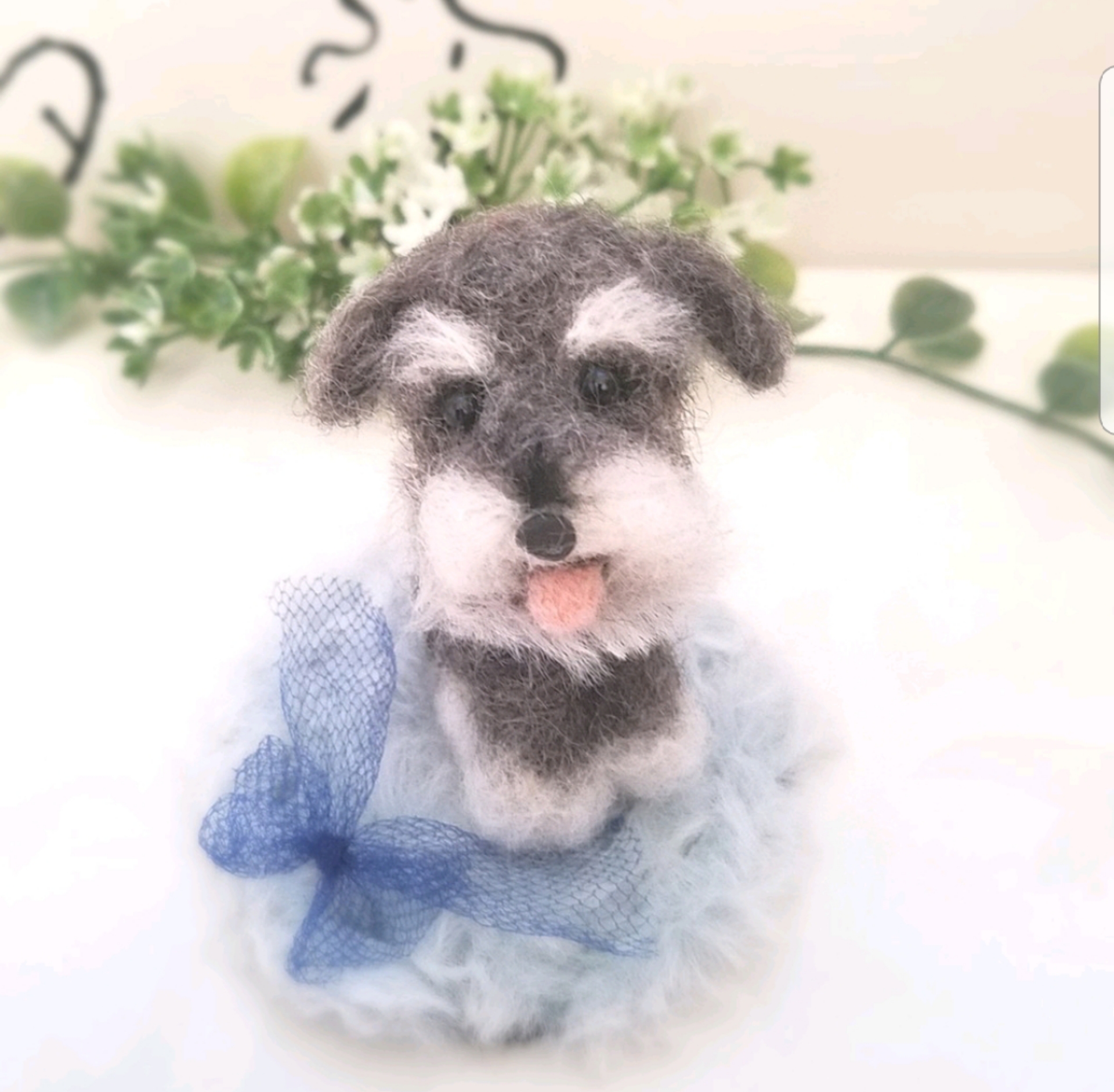 羊毛フェルト ミニチュアシュナウザー 犬 羊毛フェルト ♡ron 羊毛フェルト ミニチュアシュナウザー 犬 羊毛フェルト ♡ron