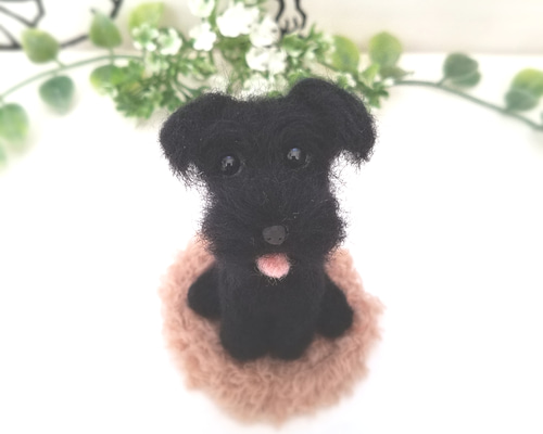 お客です羊毛フェルトぬぼっとまったり見上げてなでなで待ちの特大黒
