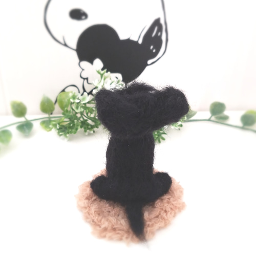 羊毛フェルト ミニチュアシュナウザー ブラック 羊毛フェルト ♡ron