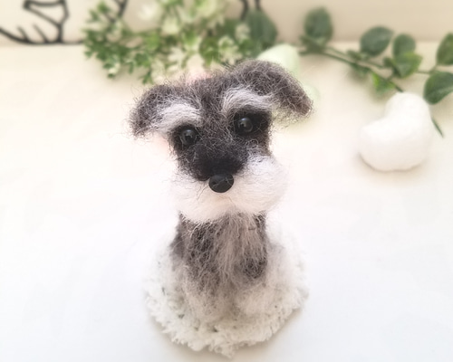 羊毛フェルト ミニチュアシュナウザー 犬 羊毛フェルト ♡ron