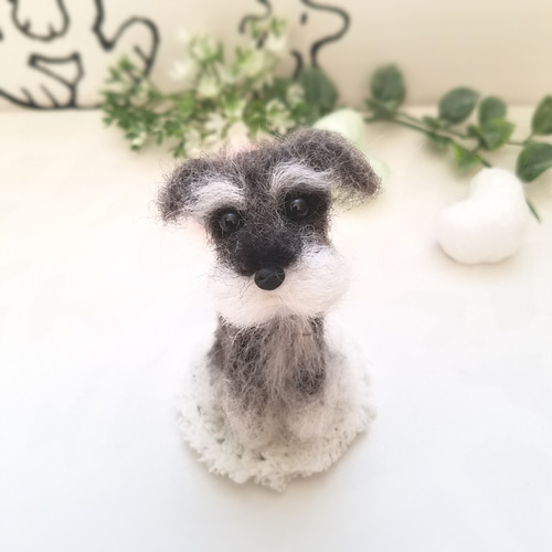 羊毛フェルト ミニチュアシュナウザー 犬 羊毛フェルト ♡ron♡ 通販 