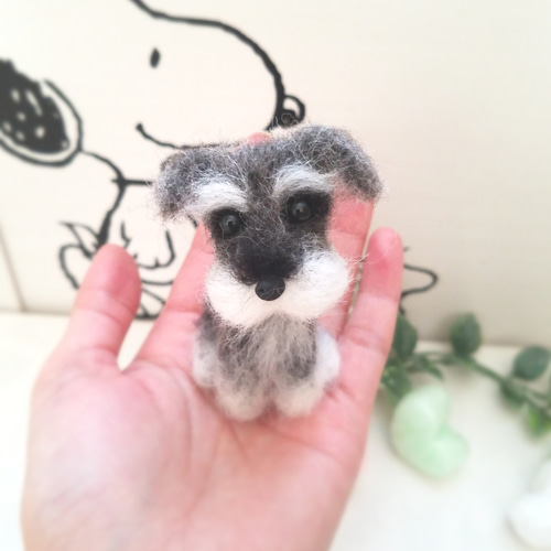 羊毛フェルト ミニチュアシュナウザー 犬 羊毛フェルト ♡ron♡ 通販