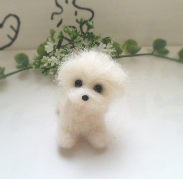 羊毛フェルト マルチーズ 子犬 羊毛フェルト ♡ron♡ 通販