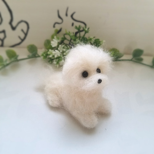羊毛フェルト マルチーズ 子犬 羊毛フェルト ♡ron♡ 通販 8600237