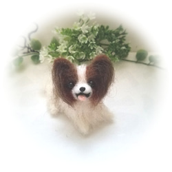 羊毛フェルト パピヨン ミニチュア 犬 羊毛フェルト ♡ron♡ 通販