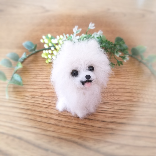 羊毛フェルト ポメラニアン ミニチュア 犬 羊毛フェルト ♡ron