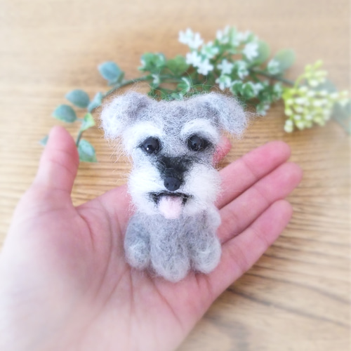 羊毛フェルト ミニチュアシュナウザー 犬 羊毛フェルト ♡ron♡ 通販