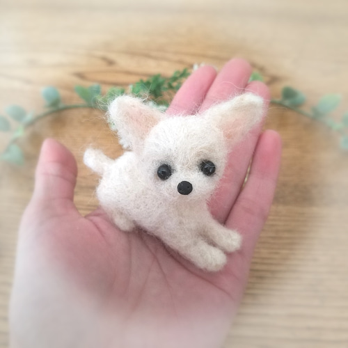 羊毛フェルト チワワ スムースチワワ ミニチュア 犬 羊毛フェルト 