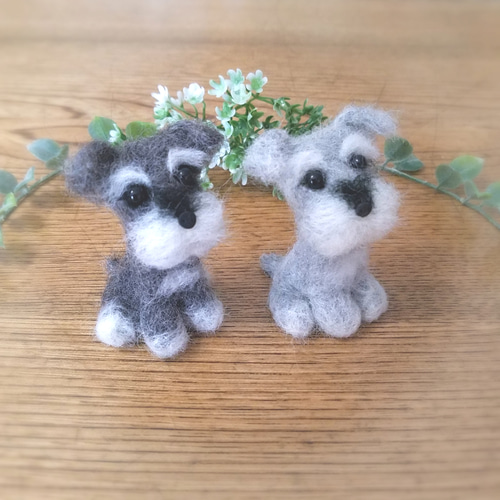 羊毛フェルト ミニチュアシュナウザー 犬 羊毛フェルト ♡ron♡ 通販