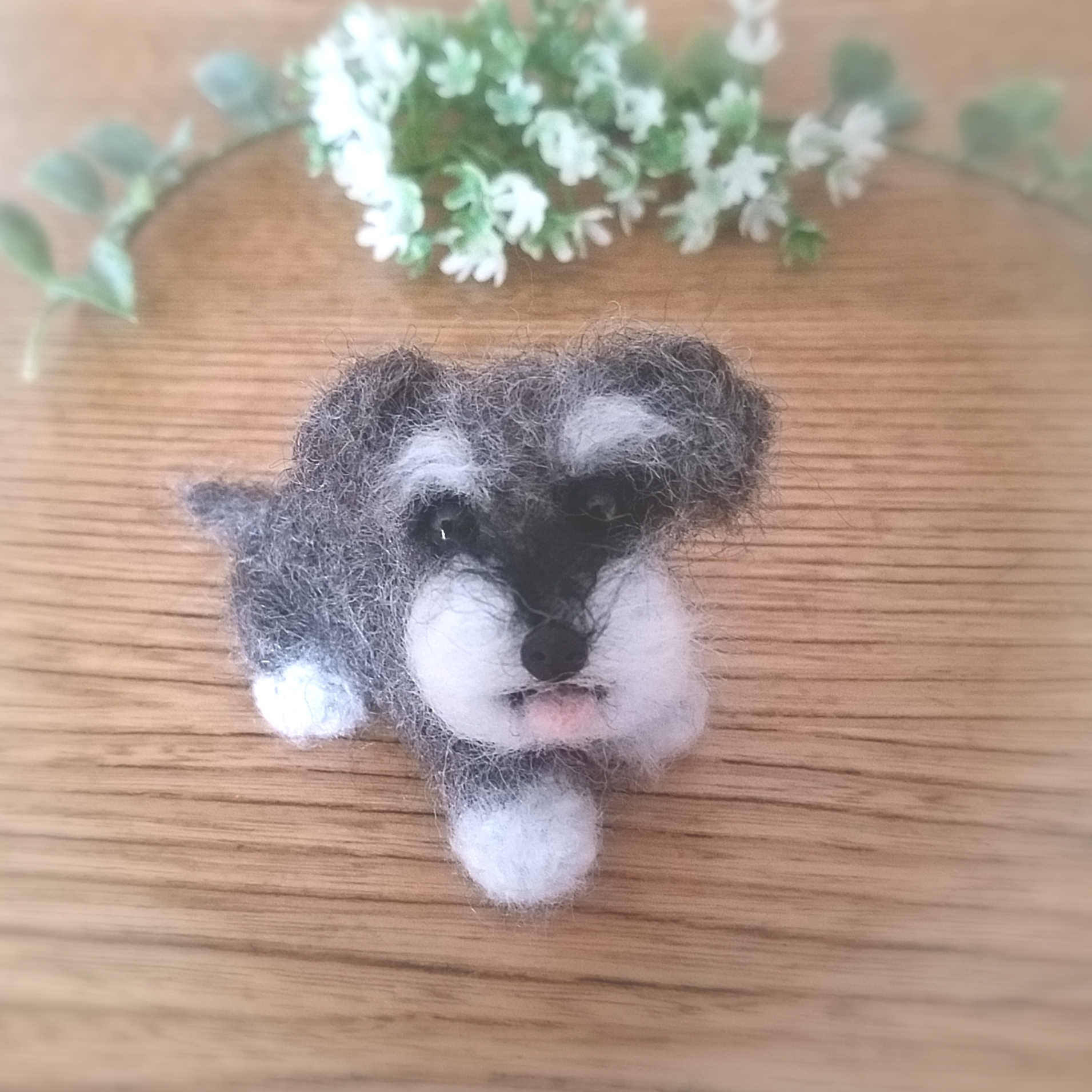 羊毛フェルト ミニチュアシュナウザー 犬 羊毛フェルト ♡ron♡ 通販