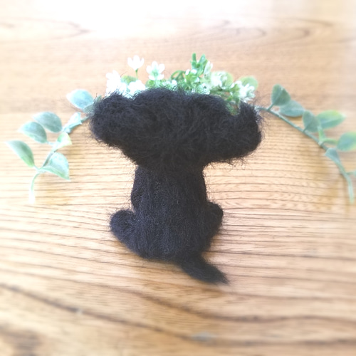 羊毛フェルト ミニチュアシュナウザー 黒 犬 羊毛フェルト ♡ron